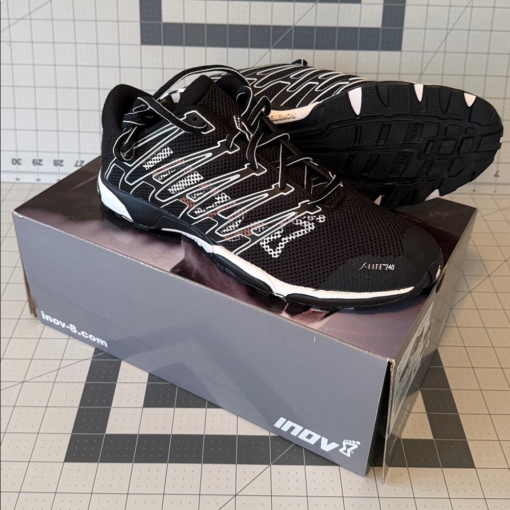 Inov-8 Black and White Men's Athletic Shoes